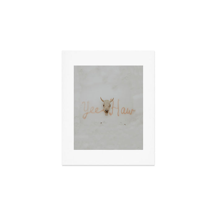 Yee Haw Cow Skull Art Print Gallery Image 1