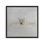Yee Haw Cow Skull Framed Canvas Print Gallery Image 3