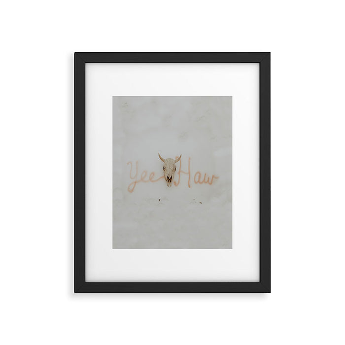 Yee Haw Cow Skull Framed Art Print Gallery Image 1