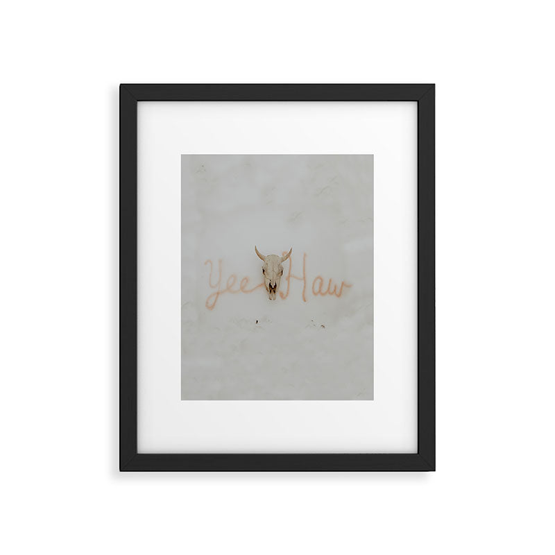 Yee Haw Cow Skull Framed Art Print Gallery Image 4