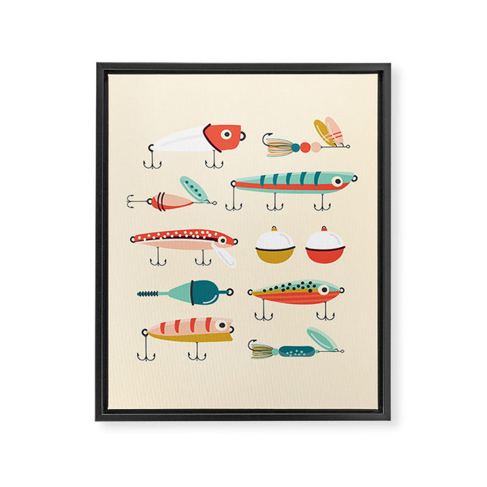 Fishing Lures Framed Canvas Print Gallery Image 1