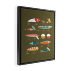 Fishing Lures Green Framed Canvas Print Gallery Image 2