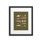 Fishing Lures Green Framed Art Print Gallery Image 6