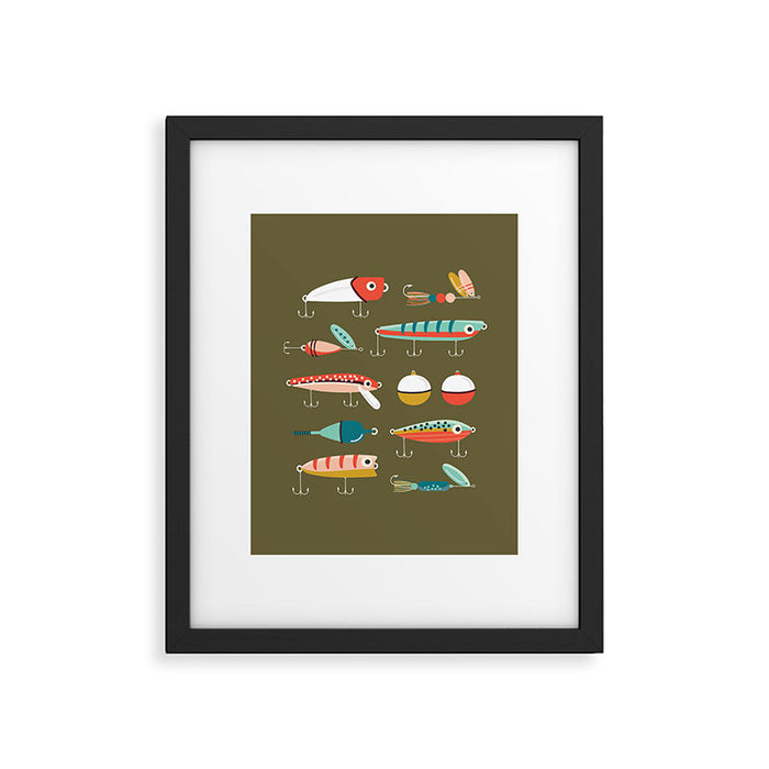 Fishing Lures Green Framed Art Print Gallery Image 1