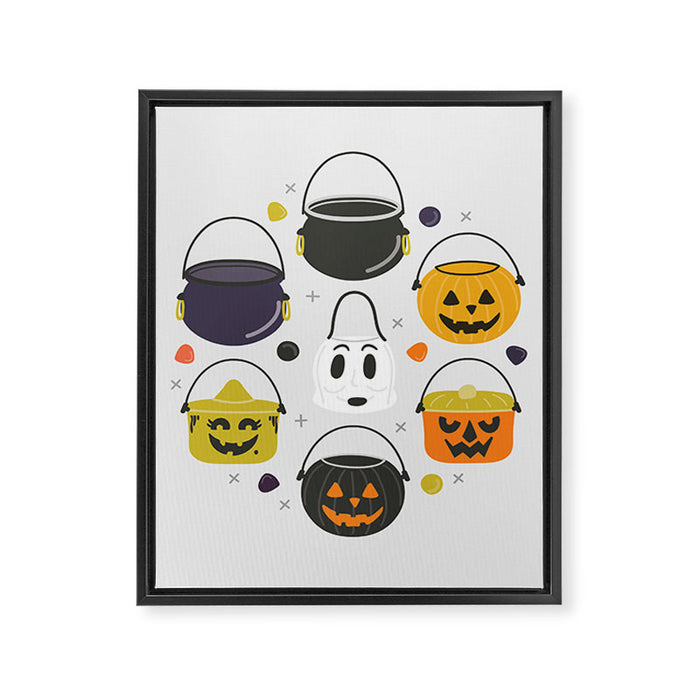 Halloween Candy Buckets Framed Canvas Print Gallery Image 1