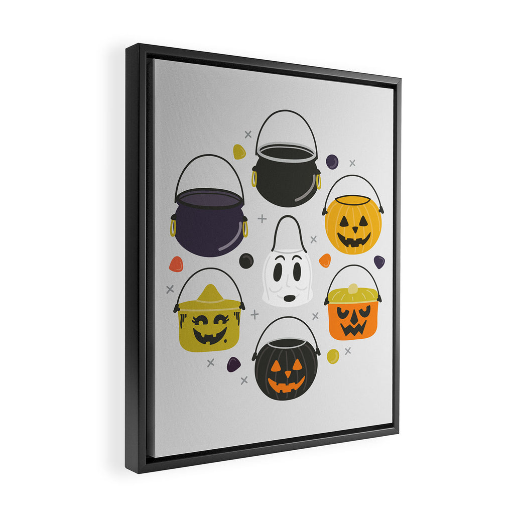 Halloween Candy Buckets Framed Canvas Print Gallery Image 2