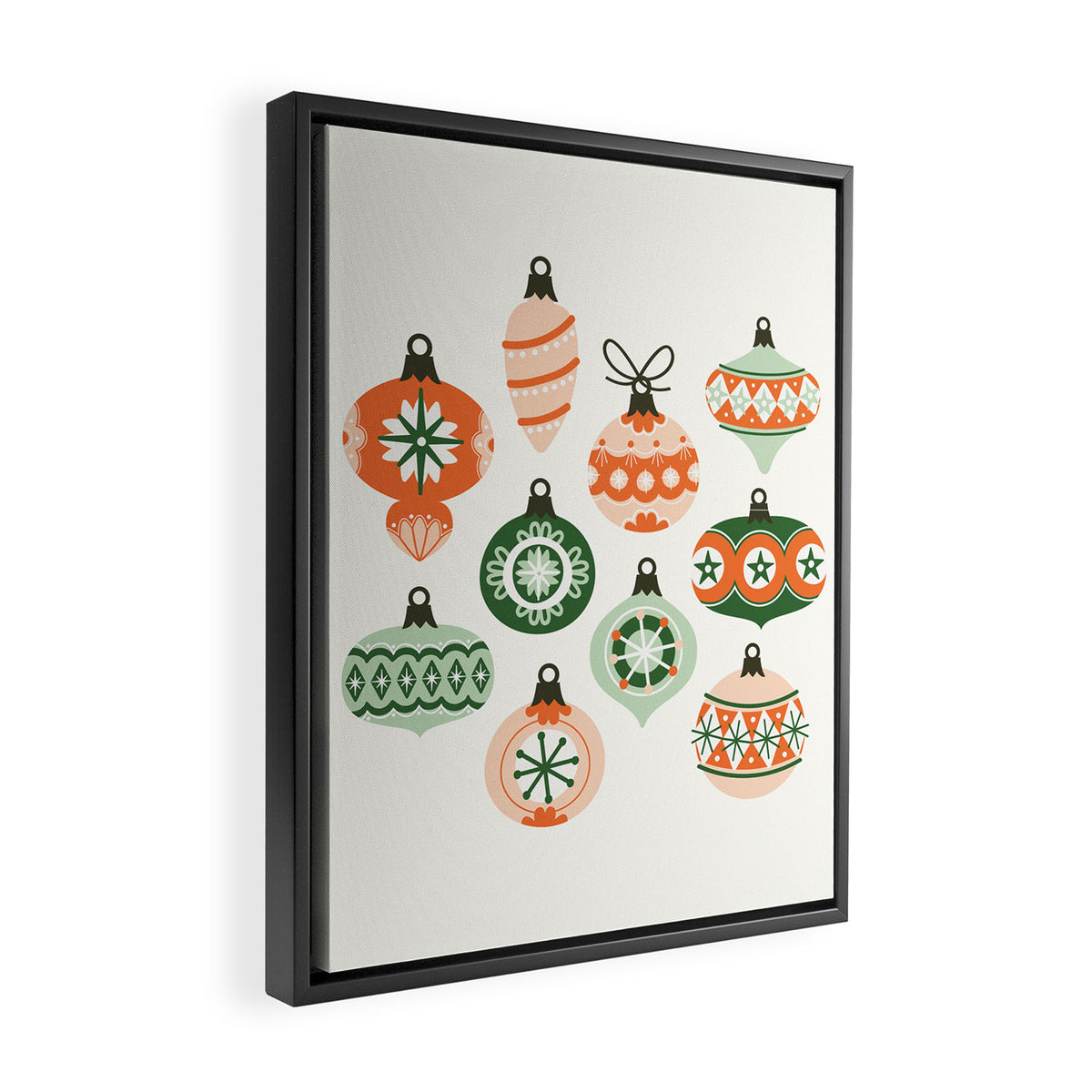 Vintage Ornaments Framed Canvas Print Gallery Image 2