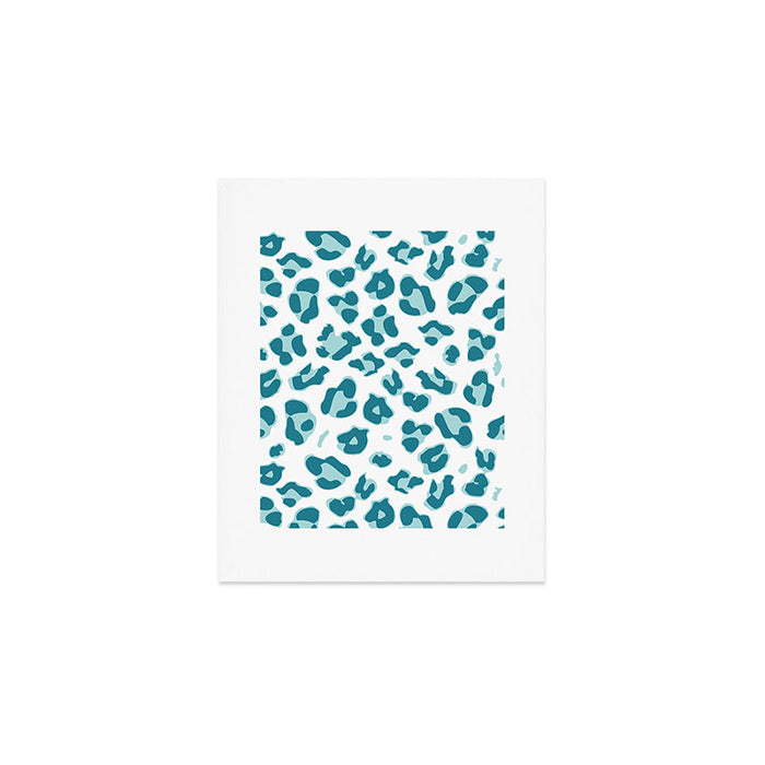 Blue Cheetah Print Art Print Gallery Image 1