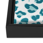 Blue Cheetah Print Framed Canvas Print Gallery Image 3