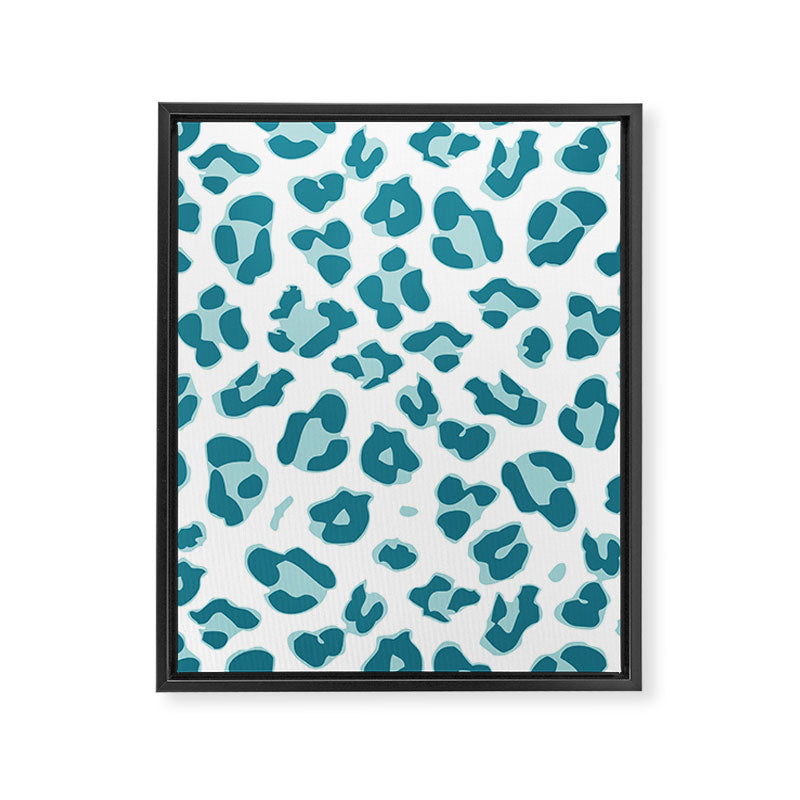 Blue Cheetah Print Framed Canvas Print Gallery Image 8