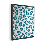 Blue Cheetah Print Framed Canvas Print Gallery Image 2
