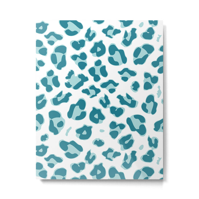 Blue Cheetah Print Metal Print Gallery Image 1
