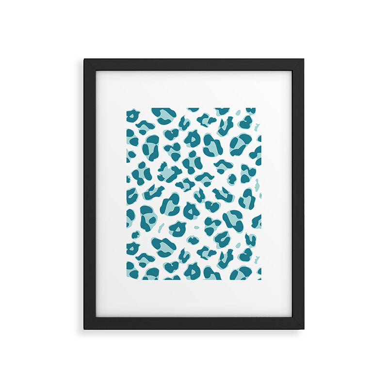 Blue Cheetah Print Framed Art Print Gallery Image 6