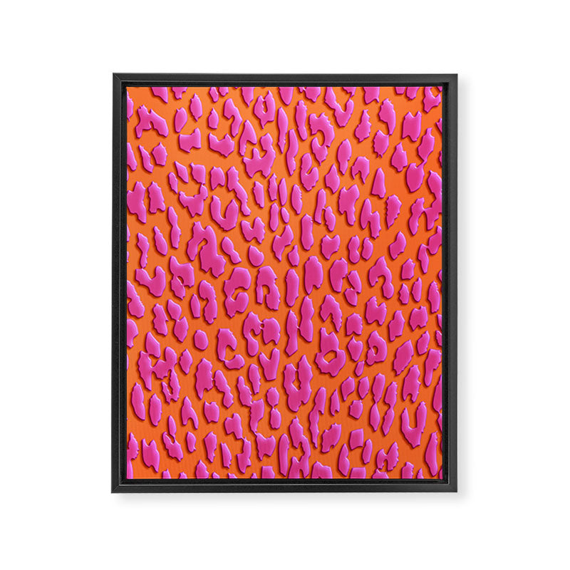 Bright Orange & Pink Leopard Print Framed Canvas Print Gallery Image 6