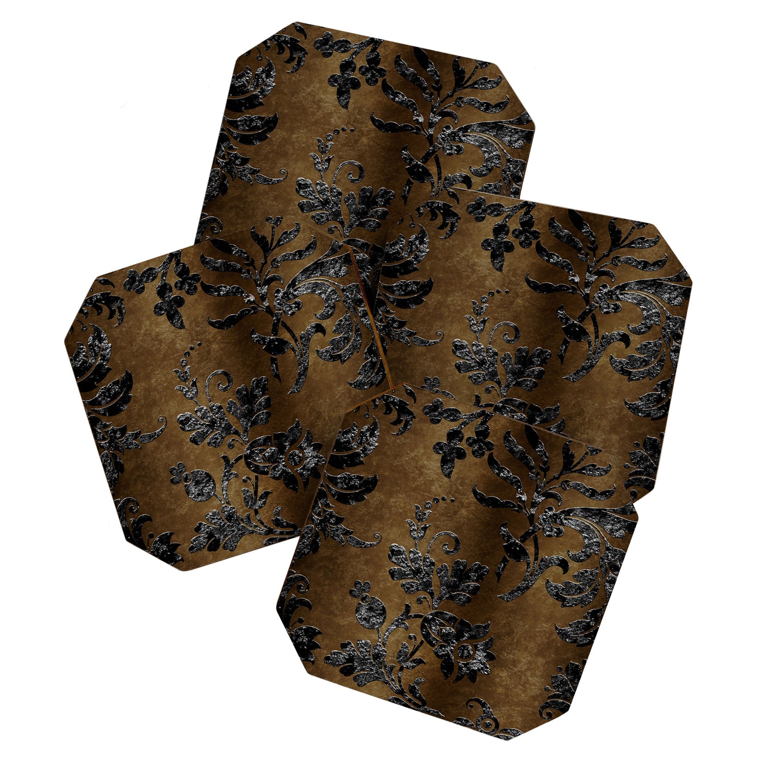 Embossed Black Velvet 10 Coaster Gallery Image 1