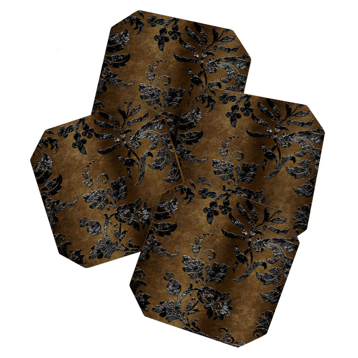 Embossed Black Velvet 10 Coaster Gallery Image 1