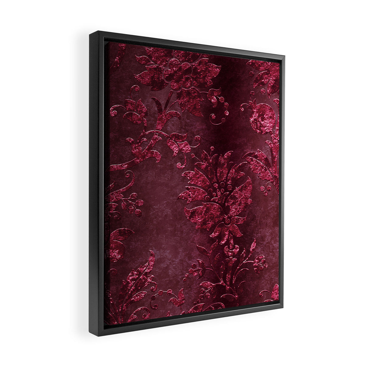 Embossed Claret Velvet 08 Framed Canvas Print Gallery Image 2