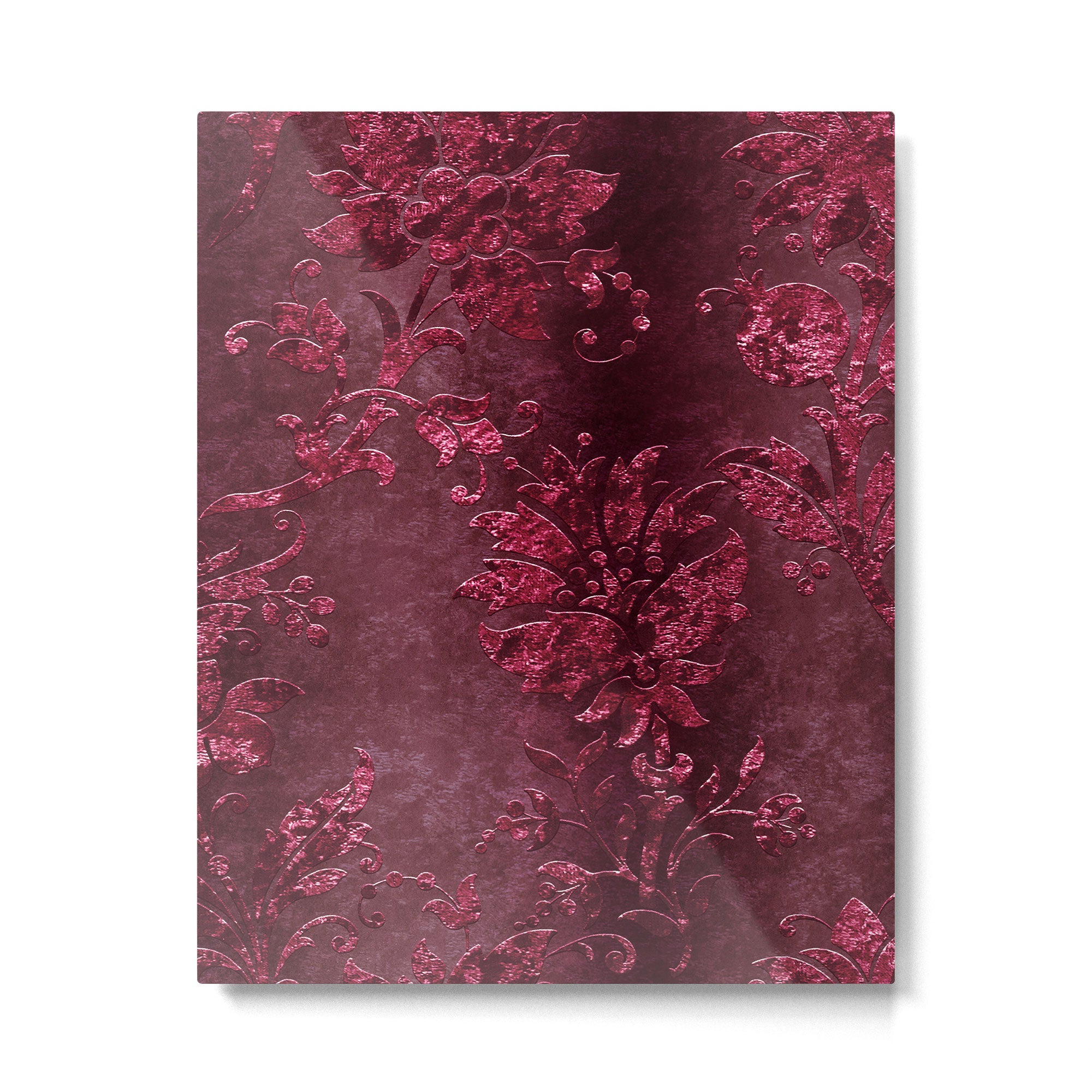 Embossed Claret Velvet 08 Metal Print Gallery Image 6