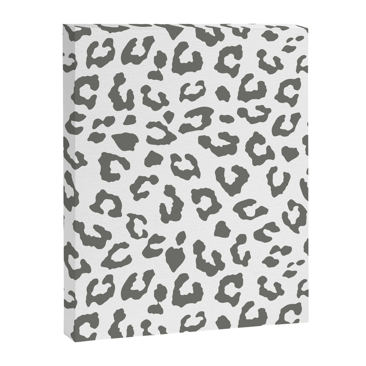 Safari Leopard Print - Grey & White Canvas Print Gallery Image 8
