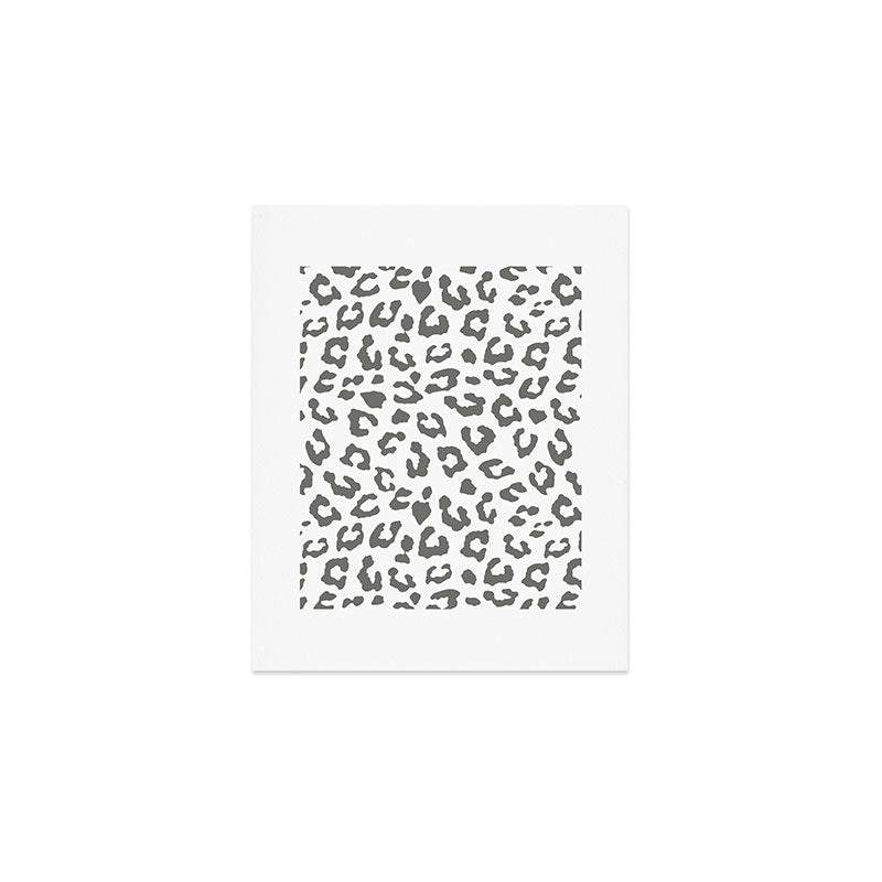 Safari Leopard Print - Grey & White Art Print Gallery Image 1