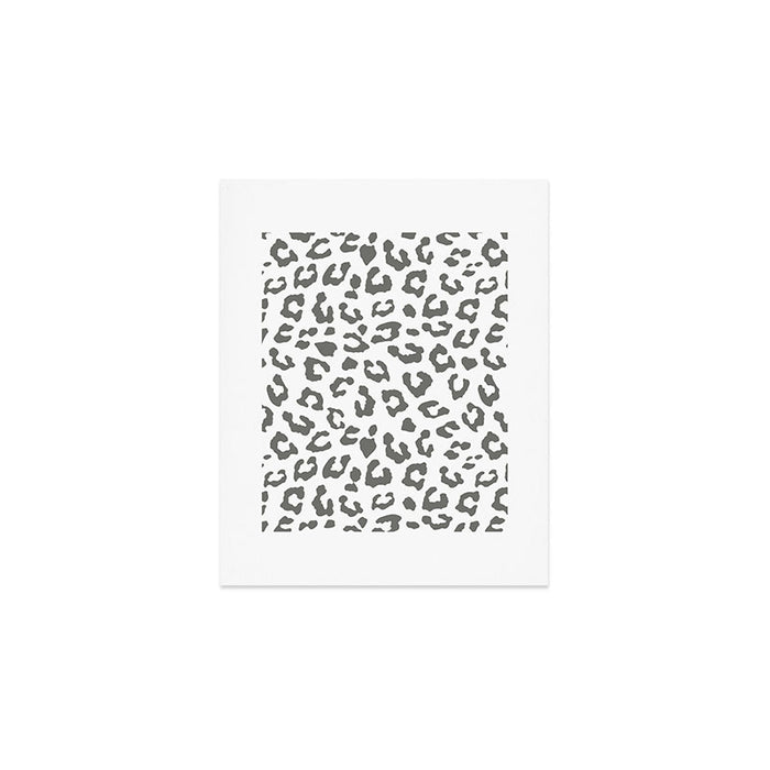 Safari Leopard Print - Grey & White Art Print Gallery Image 1
