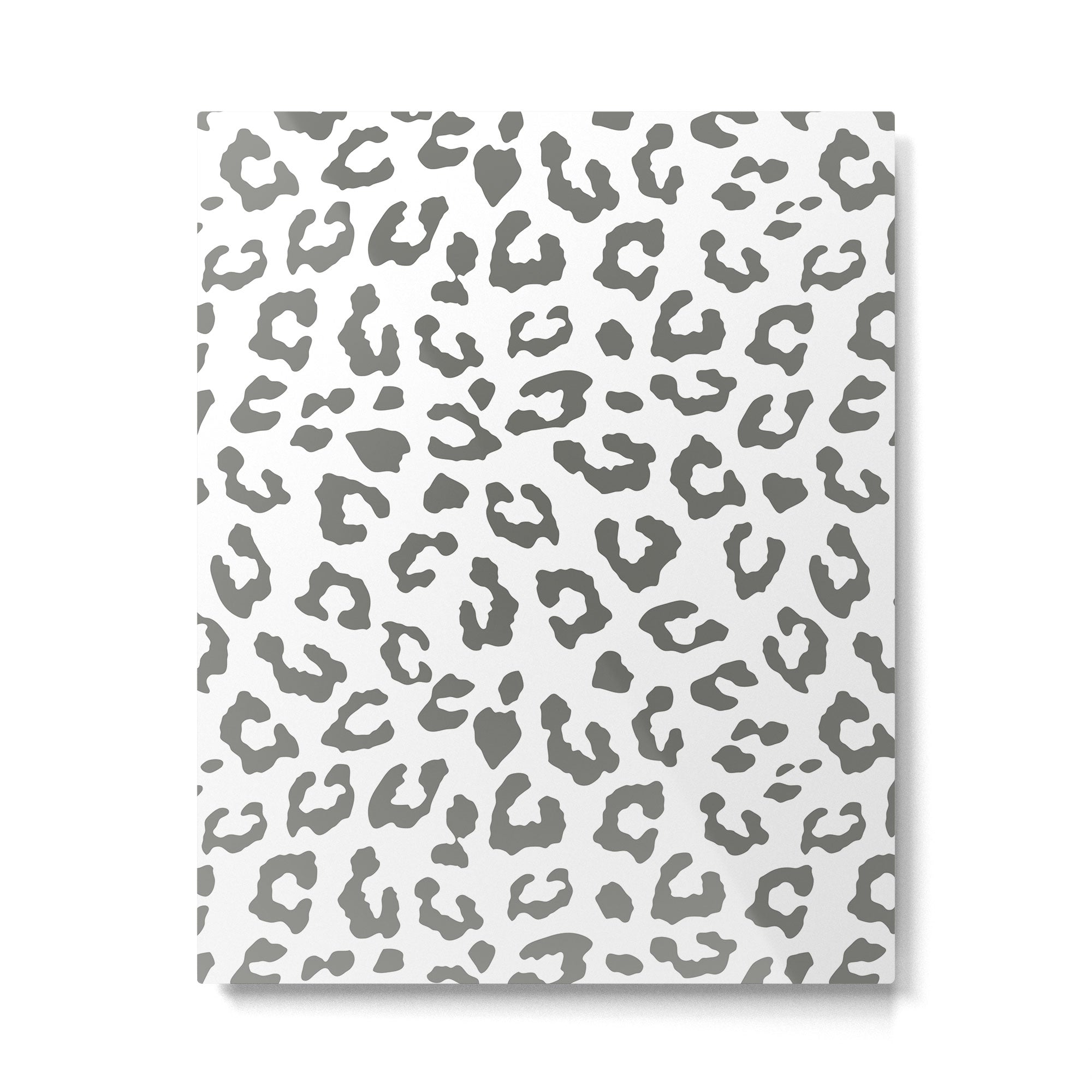 Safari Leopard Print - Grey & White Metal Print Gallery Image 6