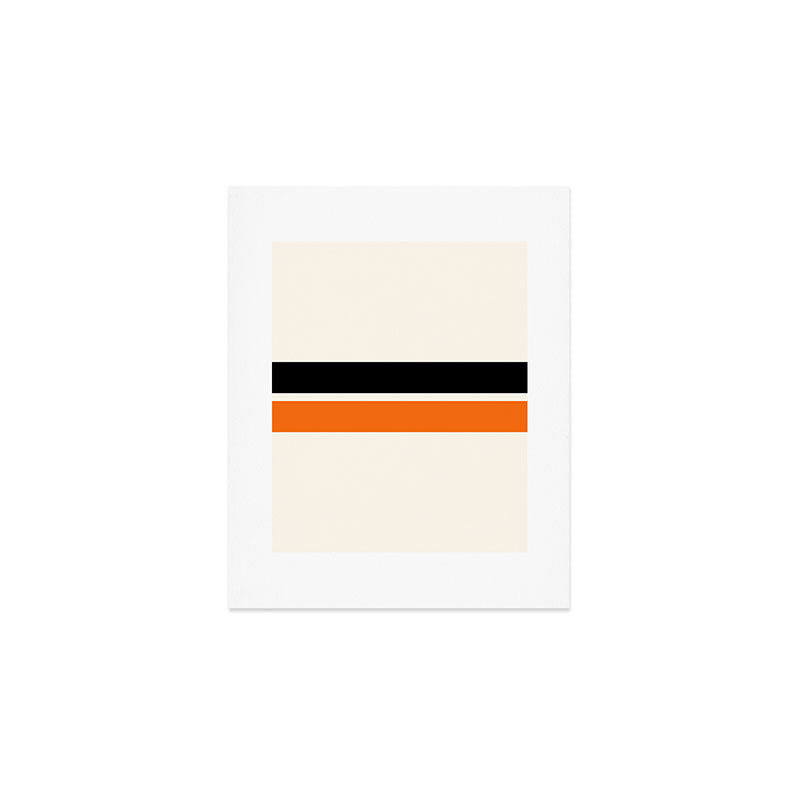 2 Stripes Black Orange Art Print Gallery Image 1