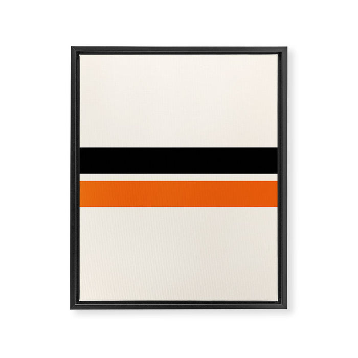 2 Stripes Black Orange Framed Canvas Print Gallery Image 1