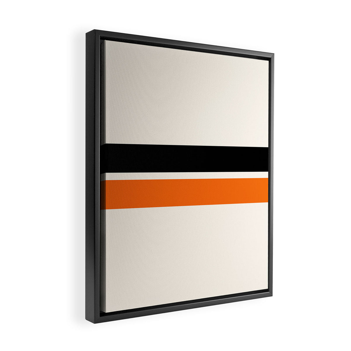 2 Stripes Black Orange Framed Canvas Print Gallery Image 2