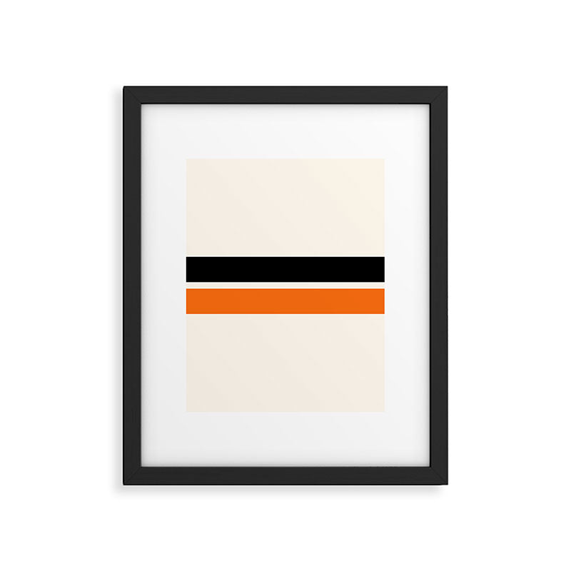 2 Stripes Black Orange Framed Art Print Gallery Image 6
