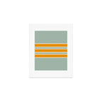 70s Style Mint Orange White Retro Stripes Pomona Art Print Gallery Image 1