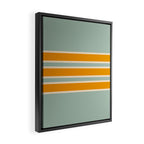 70s Style Mint Orange White Retro Stripes Pomona Framed Canvas Print Gallery Image 2