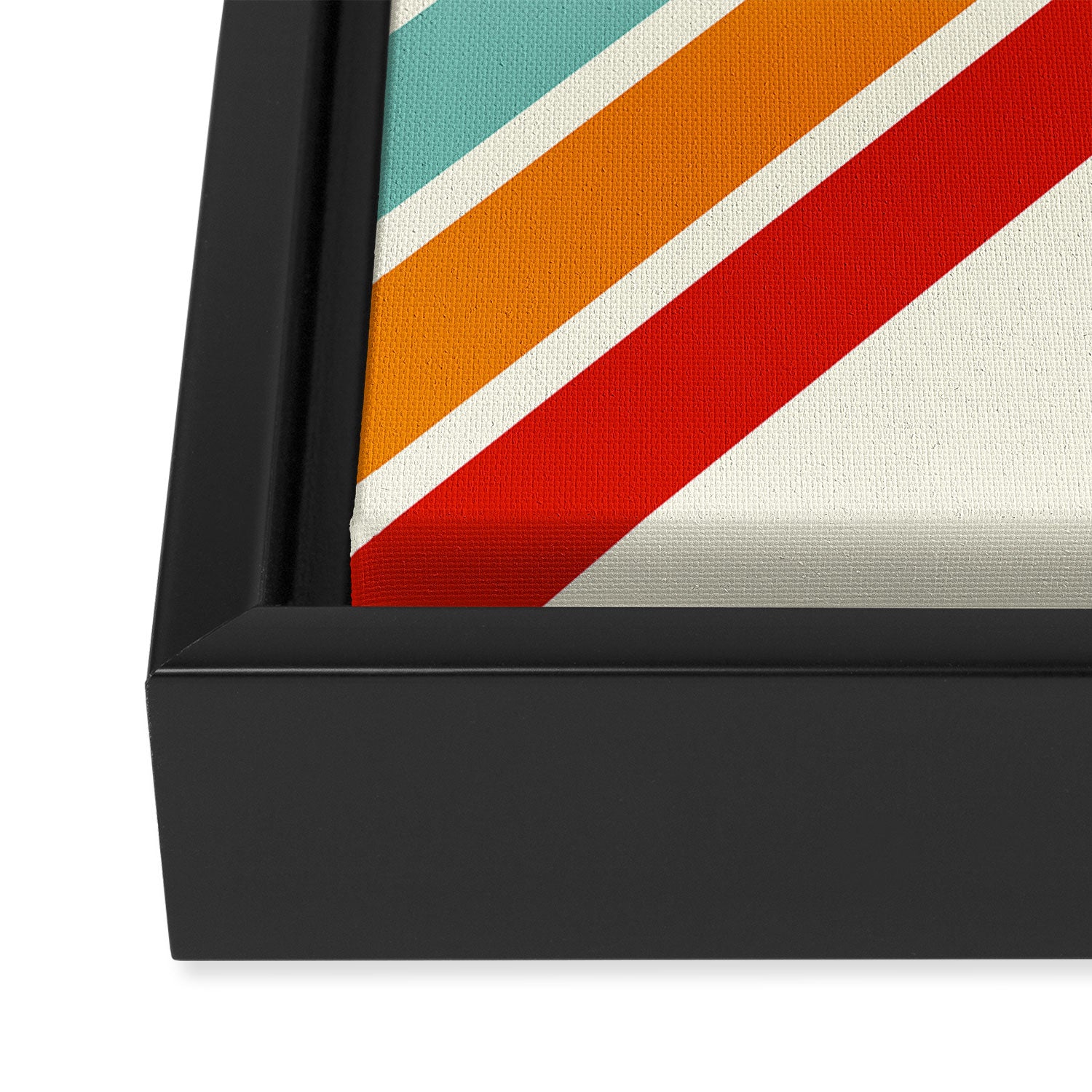 Alator - Classic 70s Retro Summer Stripes Framed Canvas Print Gallery Image 3