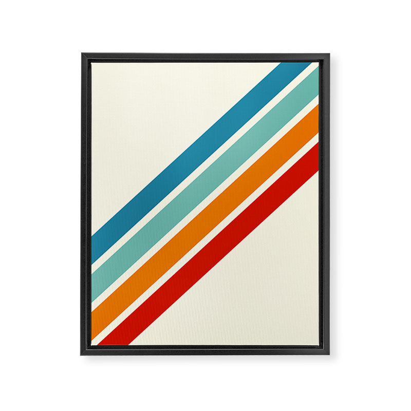 Alator - Classic 70s Retro Summer Stripes Framed Canvas Print Gallery Image 8