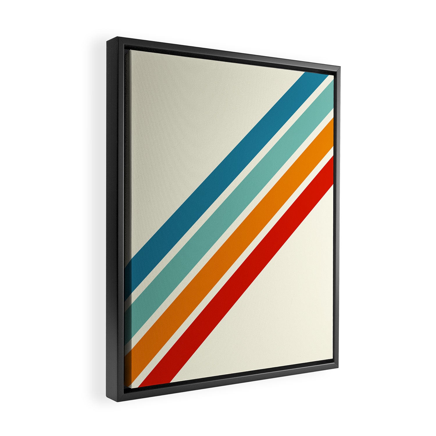 Alator - Classic 70s Retro Summer Stripes Framed Canvas Print Gallery Image 2