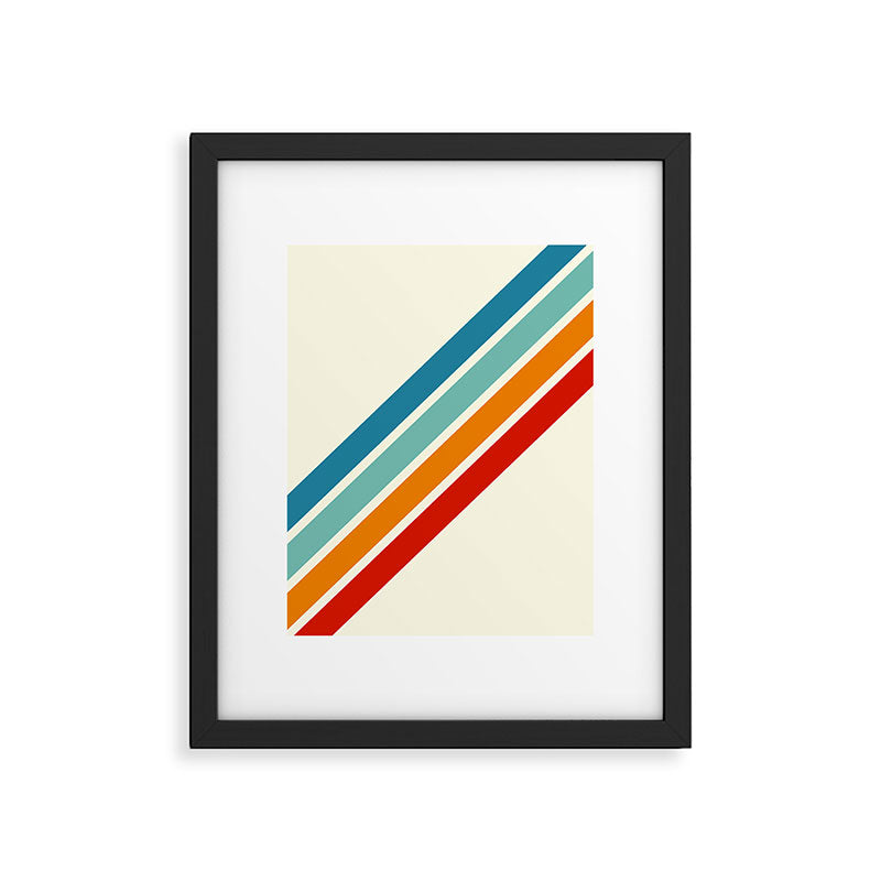 Alator - Classic 70s Retro Summer Stripes Framed Art Print Gallery Image 4