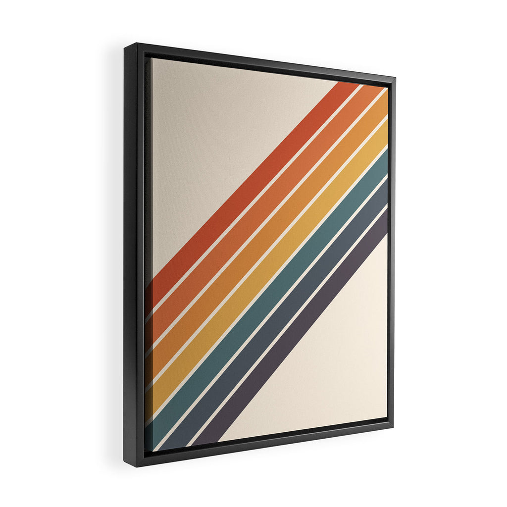 Arida -  70s Summer Style Retro Stripes Framed Canvas Print Gallery Image 2