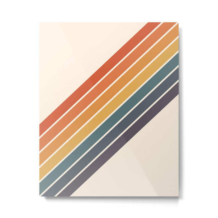 Arida -  70s Summer Style Retro Stripes Metal Print Gallery Image 1