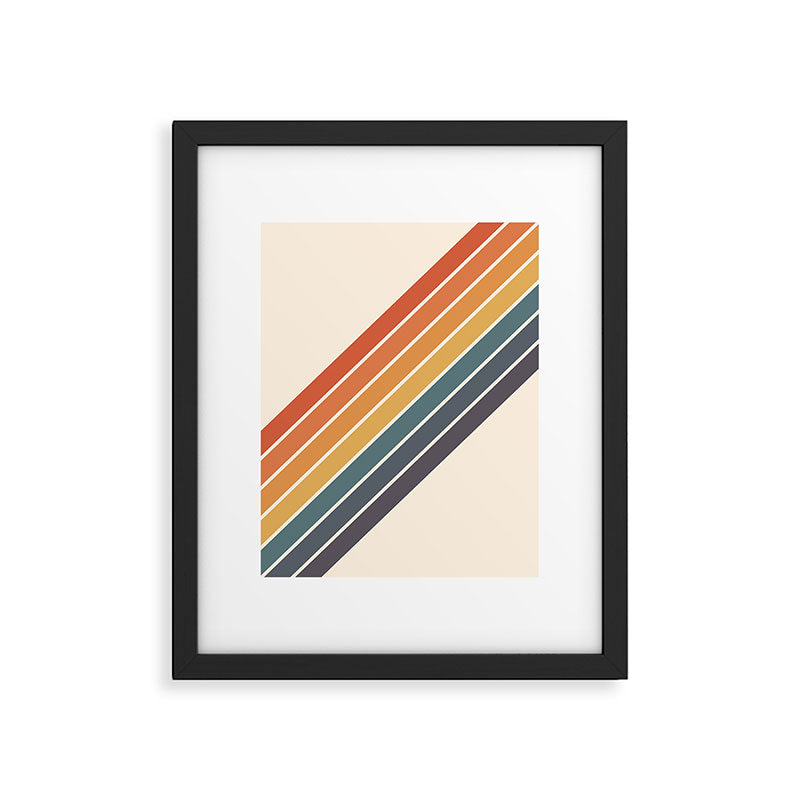Arida -  70s Summer Style Retro Stripes Framed Art Print Gallery Image 6