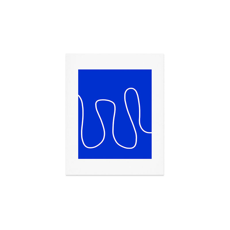 Blue Abstract Wave Art Print Gallery Image 1