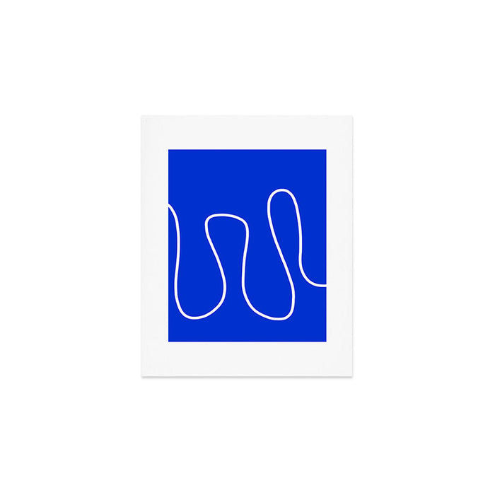 Blue Abstract Wave Art Print Gallery Image 1