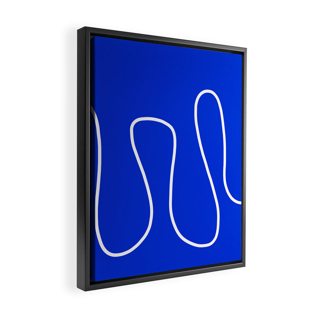 Blue Abstract Wave Framed Canvas Print Gallery Image 2
