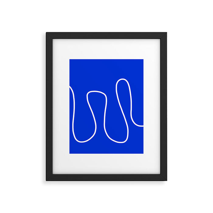 Blue Abstract Wave Framed Art Print Gallery Image 1