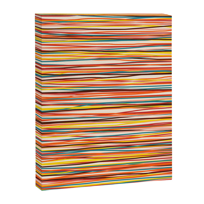 Bright Colorful Lines - Classic Abstract Minimal Retro Summer Style Stripes Canvas Print Gallery Image 1