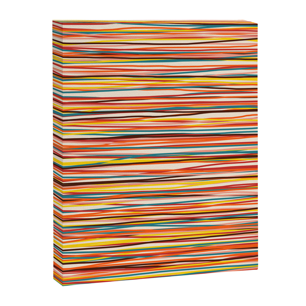 Bright Colorful Lines - Classic Abstract Minimal Retro Summer Style Stripes Canvas Print Gallery Image 8