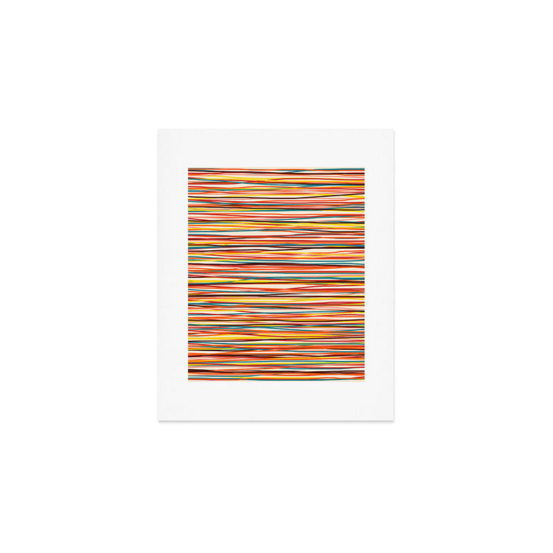 Bright Colorful Lines - Classic Abstract Minimal Retro Summer Style Stripes Art Print Gallery Image 1