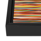 Bright Colorful Lines - Classic Abstract Minimal Retro Summer Style Stripes Framed Canvas Print Gallery Image 3