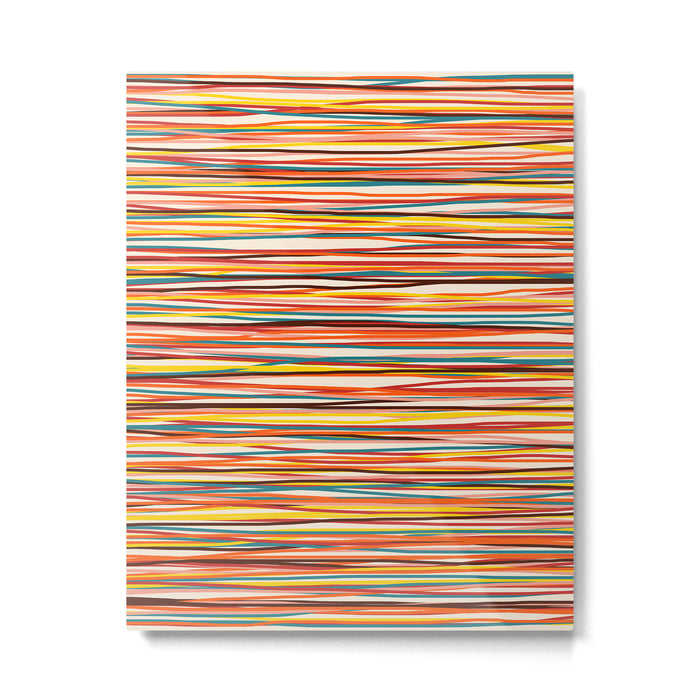 Bright Colorful Lines - Classic Abstract Minimal Retro Summer Style Stripes Metal Print Gallery Image 1
