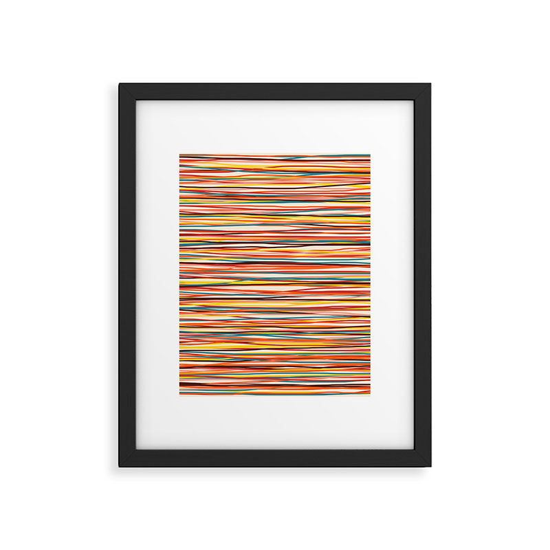 Bright Colorful Lines - Classic Abstract Minimal Retro Summer Style Stripes Framed Art Print Gallery Image 6