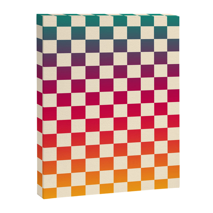 Checkerboard Checkered Checked Check Chessboard Pattern in Colorful Colors Canvas Print Gallery Image 1